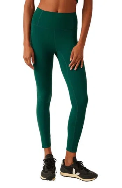 Free People Never Better High Waist Leggings In Emerald Green