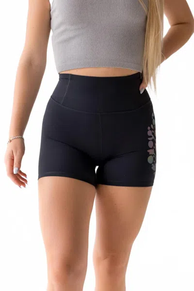 Free People Never Better Logo Bike Shorts In Black