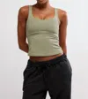 Free People Never Better Long Tank In Sage Stone In Green