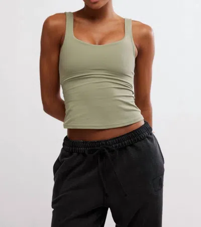 Free People Never Better Long Tank In Sage Stone In Green