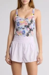 Free People Never Better Long Tank In Mystic Floral Combo