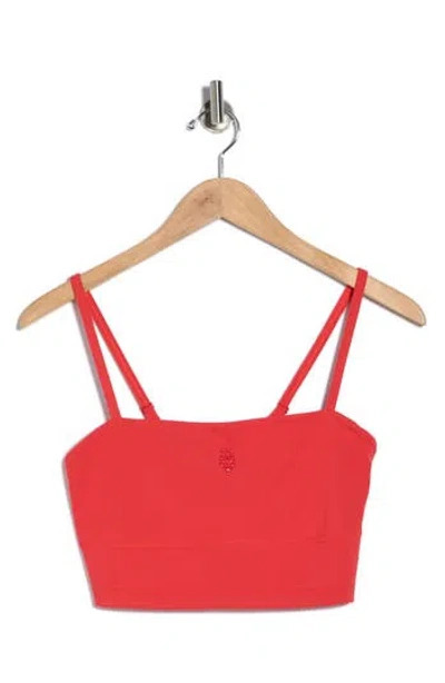 Free People Never Better Longline Sports Bra In Red