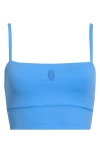 Free People Never Better Longline Sports Bra In Blue
