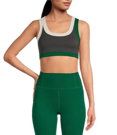 Free People Never Better Ringer Bra In Dark Shadow In Green
