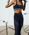 Free People Logo Never Better Square Neck Sports Bra In Blue