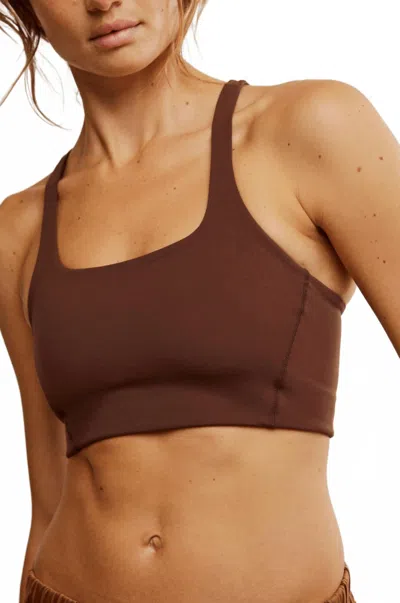 FREE PEOPLE NEVER BETTER SQUARE NECK BRA IN COCOA