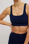 Free People Never Better Square Neck Bra In Midnight Navy