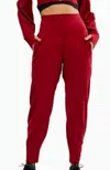 Free People Never Better Structured Sweatpants In Red