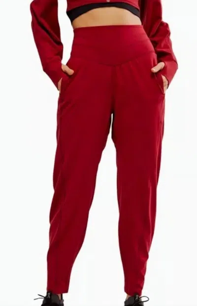 Free People Never Better Structured Sweatpants In Red