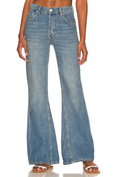 Free People New Dawn Flare Jean In Belgrade Blue In Multi
