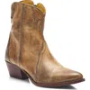 Free People New Frontier Western Bootie In Light Tan Leather