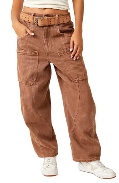 FREE PEOPLE FREE PEOPLE NEW SCHOOL RELAXED STRAIGHT LEG CARGO JEANS