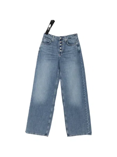 Free People Nia Button-fastening Jeans In Blue