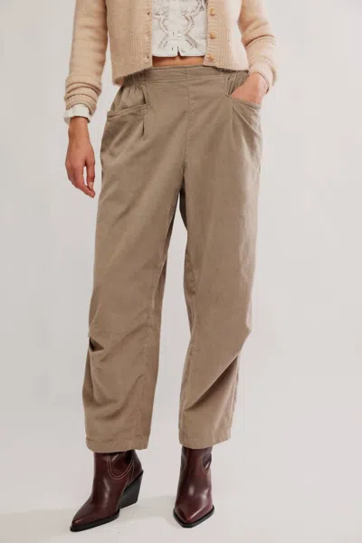 Free People Nice Choice Cord Jeans In Fossil Dune In Brown