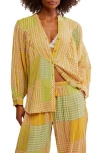 Free People Night After Night Cotton Button-up Pajama Shirt In Multi