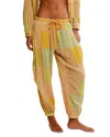 Free People Night After Night Pajama Pants In Yellow