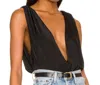 Free People Night Owl Bodysuit In Black In Black