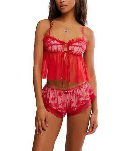 Free People Nightcall Boudoir Set In Red