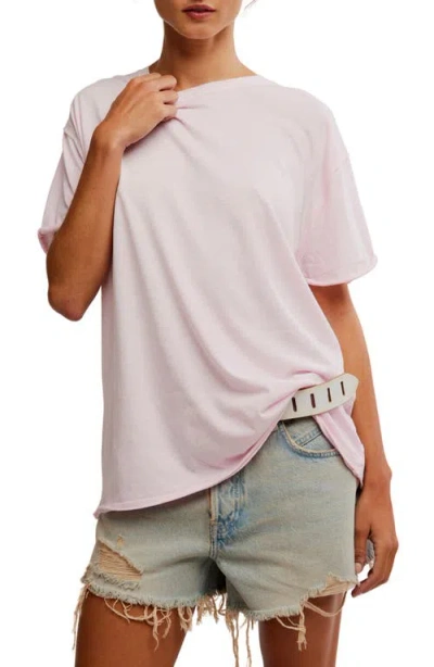 Free People Nina Crewneck Cotton T-shirt In Pink A Boo