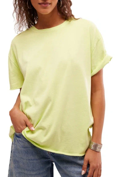 Free People Nina Crewneck Cotton T-shirt In Sunny Lime
