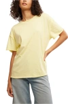 Free People Nina Crewneck Cotton T-shirt In Yellow Finch