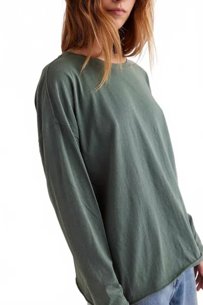 Free People Nina Long-sleeve Tee In Topiary In Green