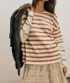 Free People Nina Stripe Layered Long Sleeve Cotton T-shirt In Multi