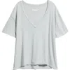 Free People Nina V-neck Cotton T-shirt In Blue
