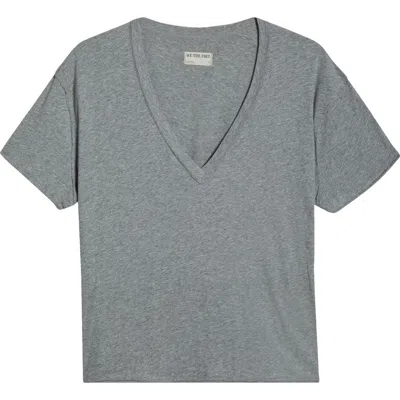 Free People Nina V-neck Cotton T-shirt In Gray