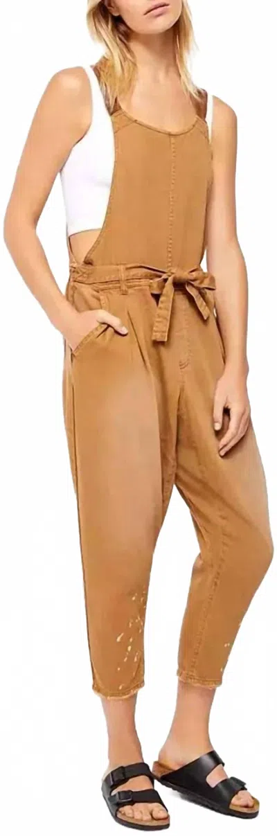 Free People Nobodys Fool Jumpsuit In Khaki In Brown