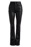 Free People Nocturne Coated High Waist Bootcut Jeans In Ethereal Black