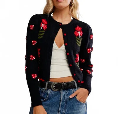 Free People Nonna Sweater Knit Cardigan In Midnight Bloom In Multi