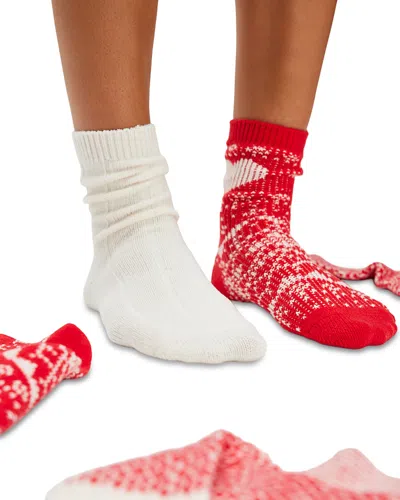 Free People Nordic Knit Ankle Socks In Animal Print