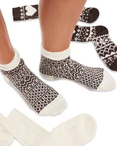 Free People Nordic Knit Ankle Socks In Black