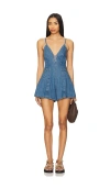 Free People Nostalgia Ultra Shortall Reminiscence In Blue