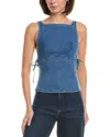 Free People Not My Fault Corset In Denim Baby Blue In Blue