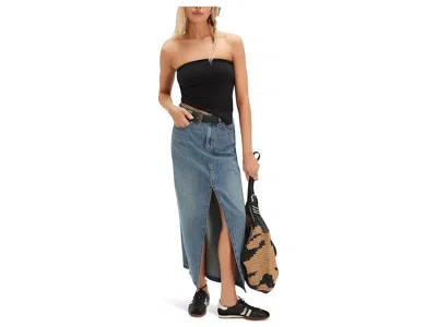 Free People Nothing Better Denim Maxi Skirt In Little Things In Blue