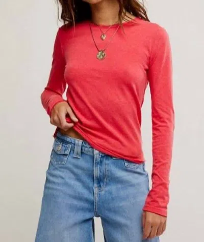 Free People Nova Long Sleeve Tee In Rococco Red In Pink