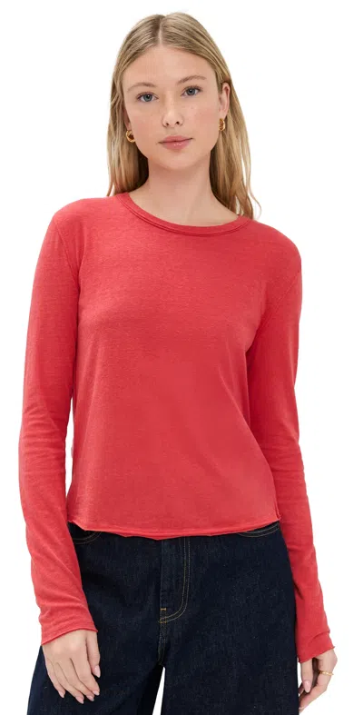 Free People Nova Long Sleeve Tee Rococco Red