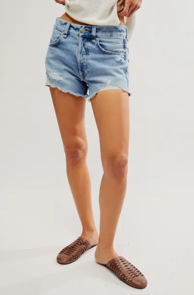 Free People Now Or Never Denim Short In Moon Child