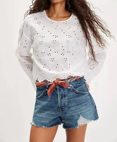 Free People Now Or Never Denim Short In Sunsational In White