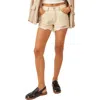 Free People Now Or Never Ripped Denim Cutoff Shorts In Ecru