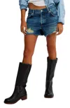 Free People We The Free Now Or Never Denim Shorts In Blue