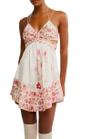 Free People Oasis Placed Floral Mini Slipdres In Sweet Combo