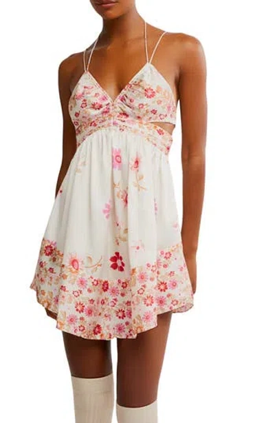 FREE PEOPLE FREE PEOPLE OASIS PLACED FLORAL MINI SLIPDRES