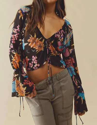Free People Of Paradise Top In Black Combo In Multi