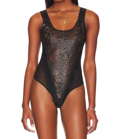 Free People Off Beat Bodysuit In Black