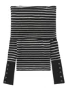 Free People Off-shoulder Striped Sweater In Multi