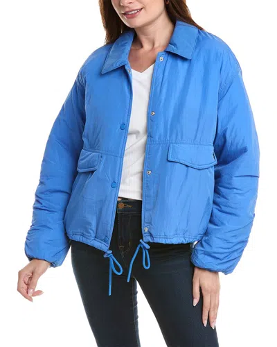 Free People Off The Bleachers Coaches Jacket In Blue