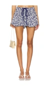 Free People Offbeat Printed Shorts In Navy Combo